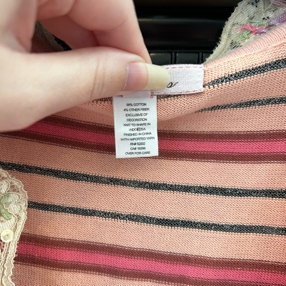 NWT Intuitions pink rose sweater cardigan - Picture 14 of 16